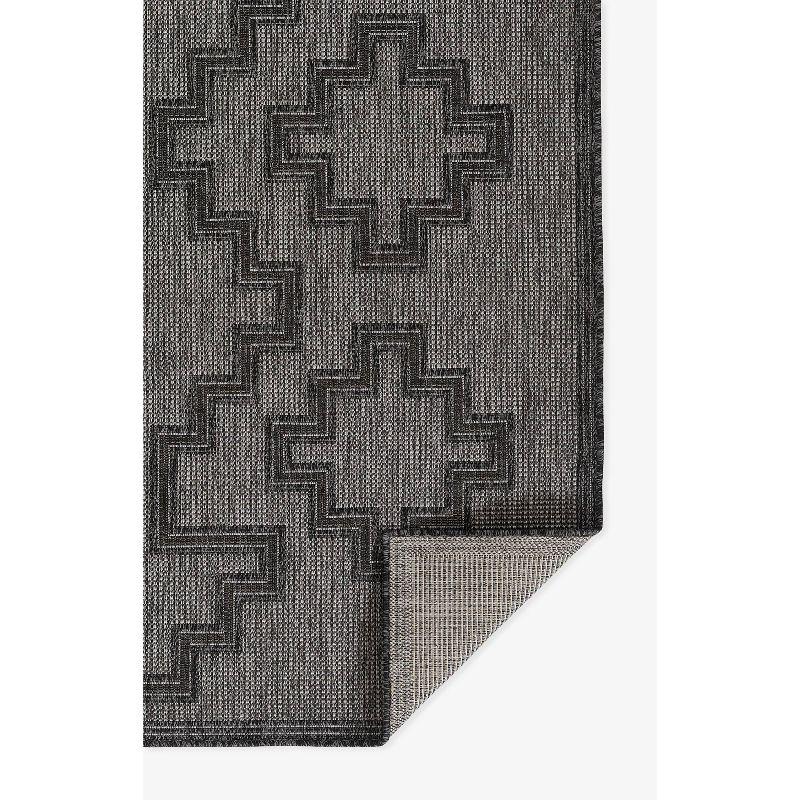 Momeni 4'1"x6' Hampton Maisy Machine Loomed Indoor/Outdoor Area Rug Charcoal Gray: Geometric Pattern, Low Pile, Polypropylene