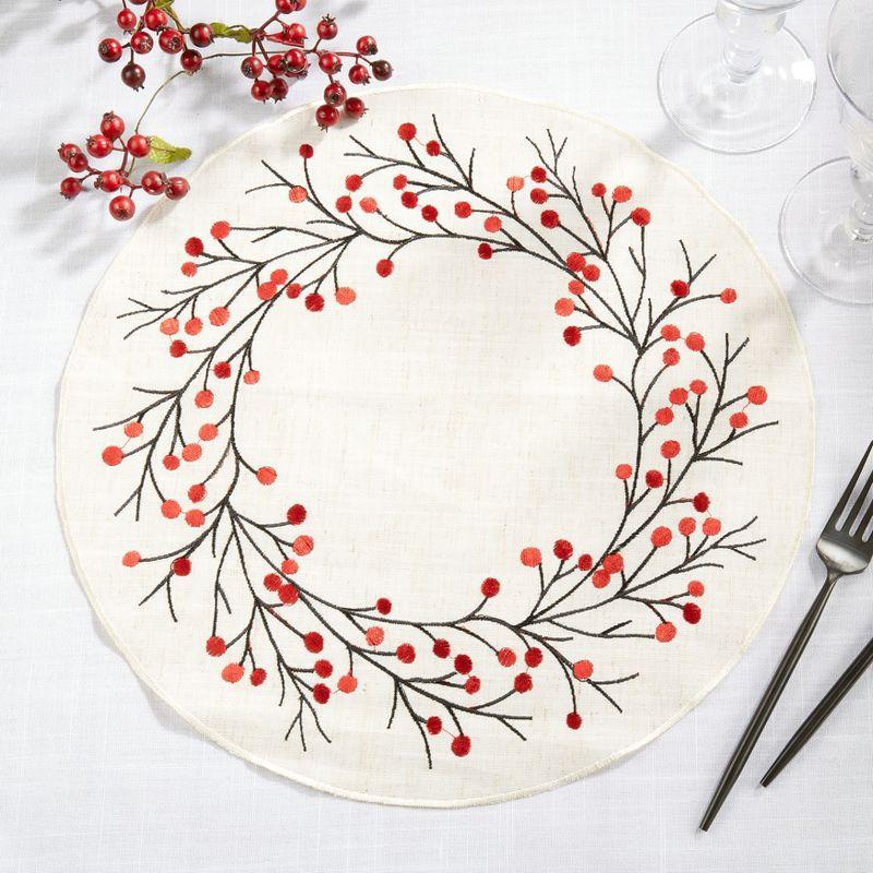 Red Berry No Pattern Square Placemat