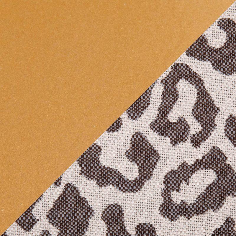 LumiSource 46" Fuji Polyester/Metal Bench Gold/Beige Leopard