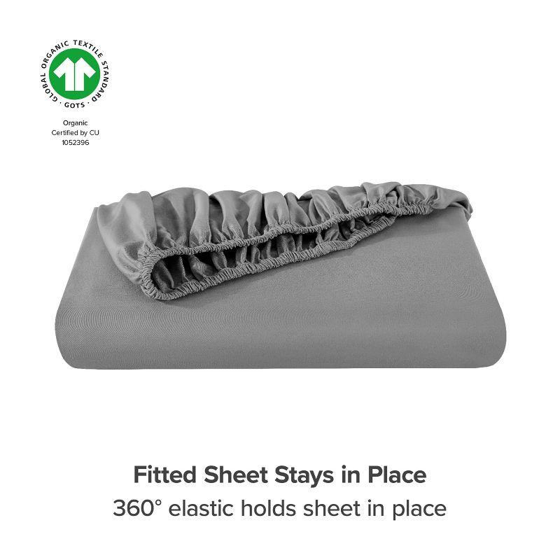 Bare Home Organic Sateen Machine Woven Fitted Sheet