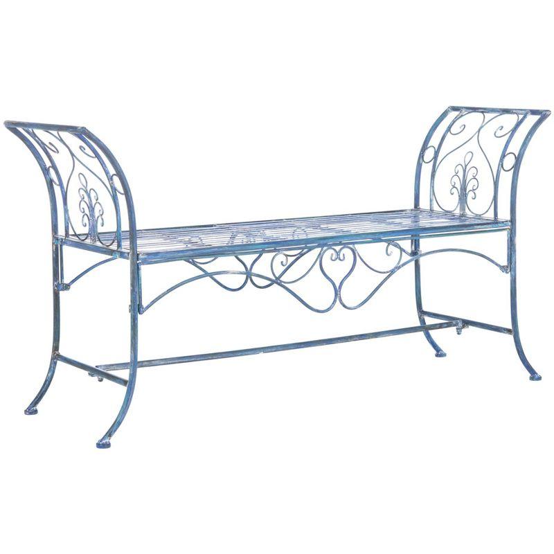 Adina Bench - Outdoor - PAT5016 - Mossy Blue - Safavieh