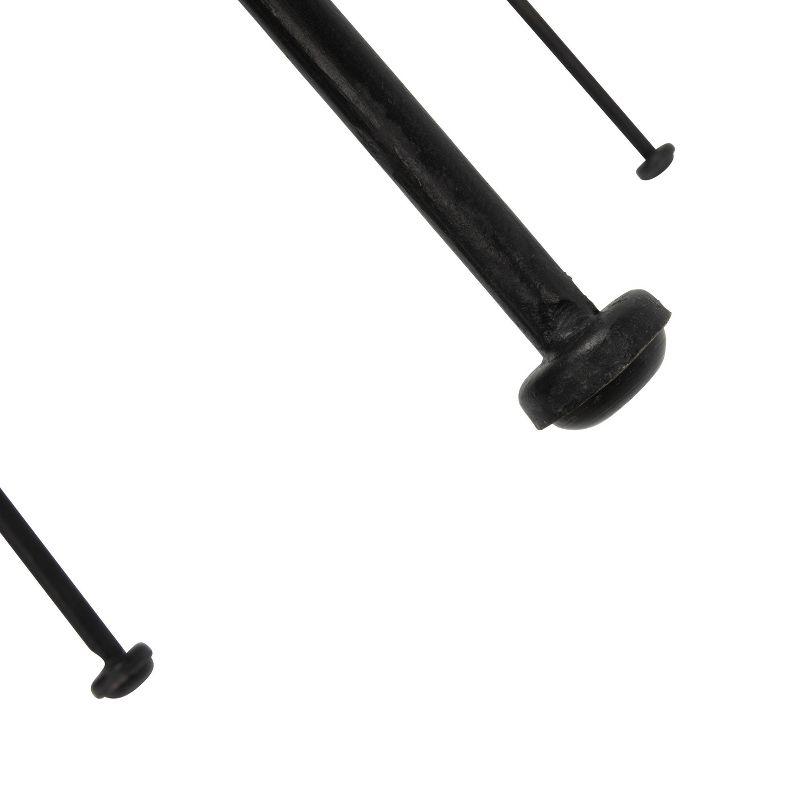 Storied Home Rattan Bar Stool Black: Wrought Iron Frame, Fixed Height, Spot Clean, Adult Use