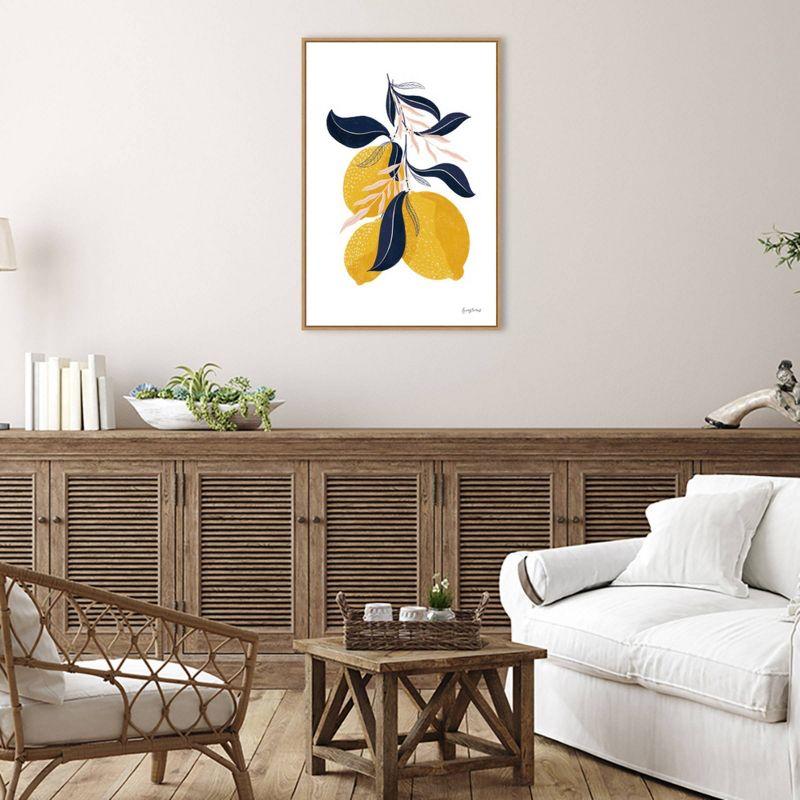 Lemons I Botanical Canvas Wall Art with Float Frame