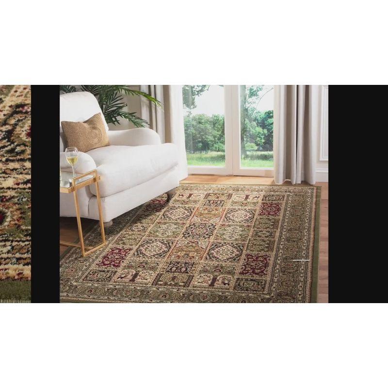 Elegant Square 8' Multi-Green Traditional Area Rug