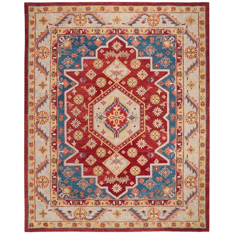Antiquity AT503 Hand Tufted Area Rug - Red/Blue - 8'x10' - Safavieh.