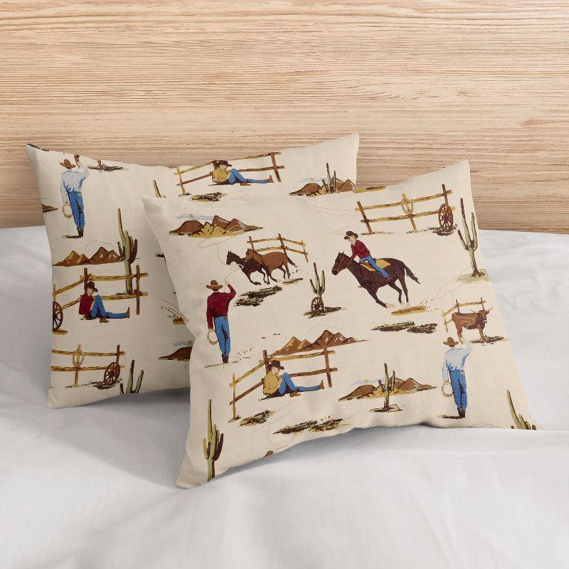 Wild West Cowboy Pillow Shams - 2 Pack Set (Set of 2)