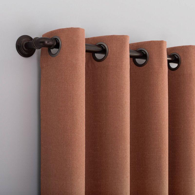 Channing Grid Texture Draft Shield Fleece Insulated 100% Blackout Grommet Curtain Panel