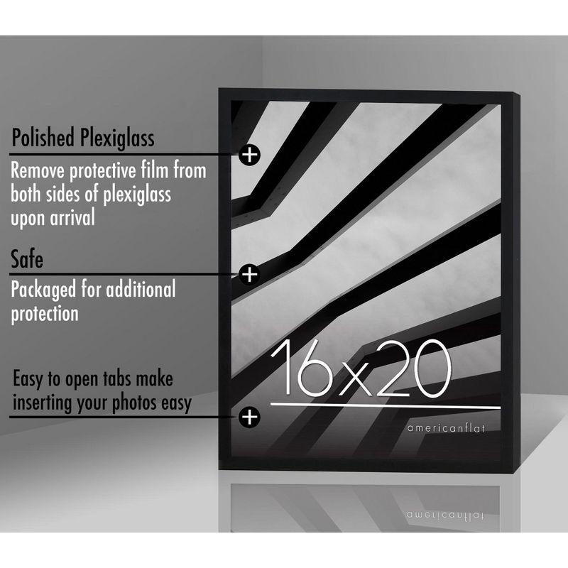 Americanflat 16x20 Poster Frame with Polished Plexiglass - Streamline Collection - Thin Border Picture Frame for Wall Display - Black