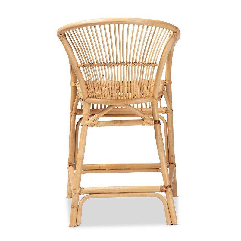 Murai Rattan Counter Height Barstool Natural/Brown - bali & pari: Handcrafted, No Assembly Required, 24.5" Seat