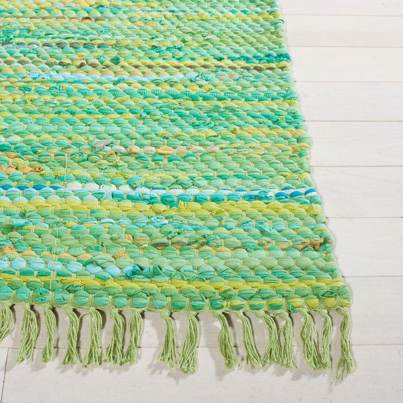 Montauk Green Handwoven Cotton Square Area Rug