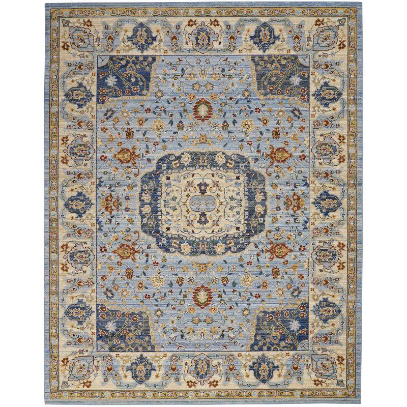 Handmade Light Blue Wool Medallion 8' x 10' Area Rug