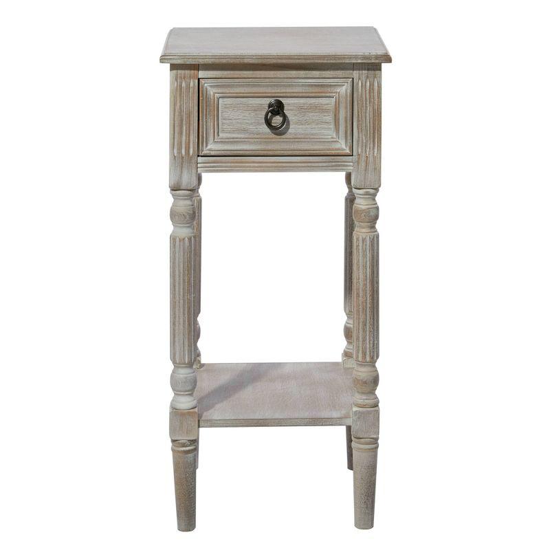 Rustic Country Wood Accent Table - Olivia & May: French Style, Tall End Table for Living Room with Drawer