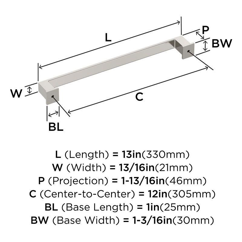 Polished Nickel 12-Inch Center-to-Center Appliance Pull