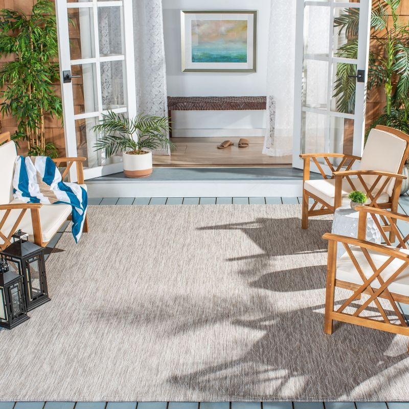 Courtyard CY8522 Power Loomed Indoor and Outdoor Area Rug - Beige/Beige - 4'x4' - Safavieh