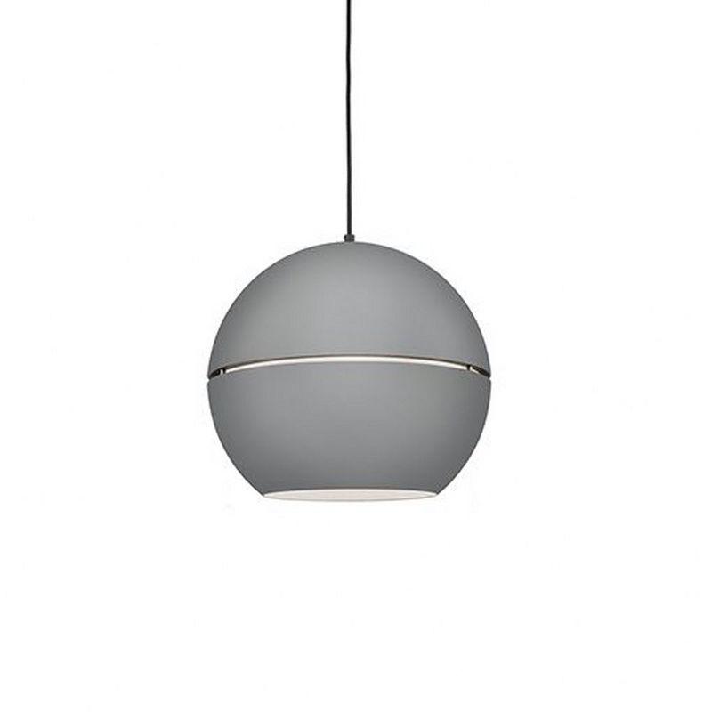 Lucas Split Spherical Aluminum 1-Light Pendant in Black