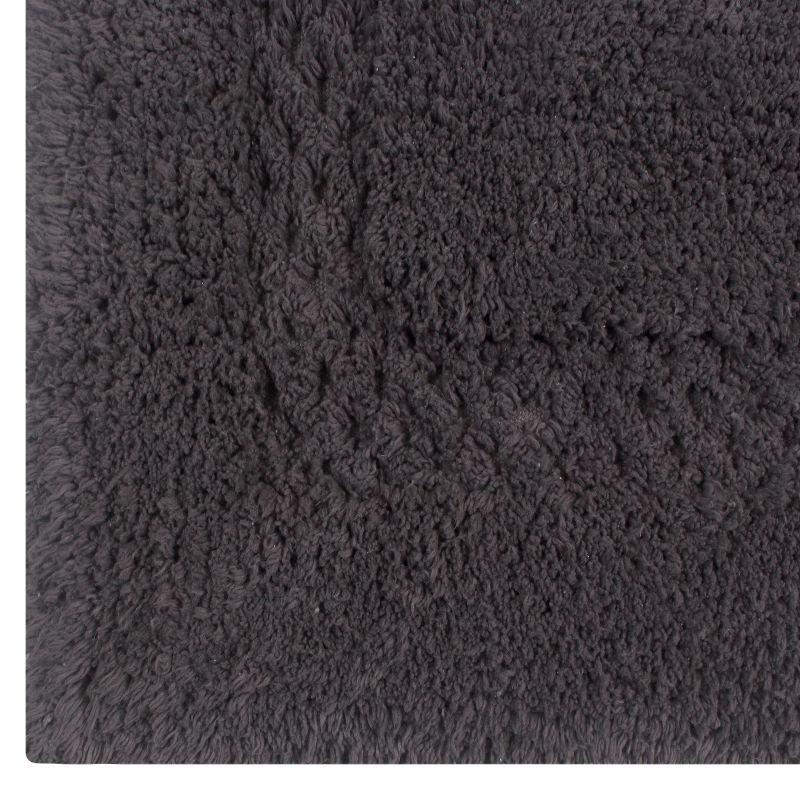 Set of 2 Classy Bathmat Collection Grey Cotton Tufted Bath Rug - Home Weavers