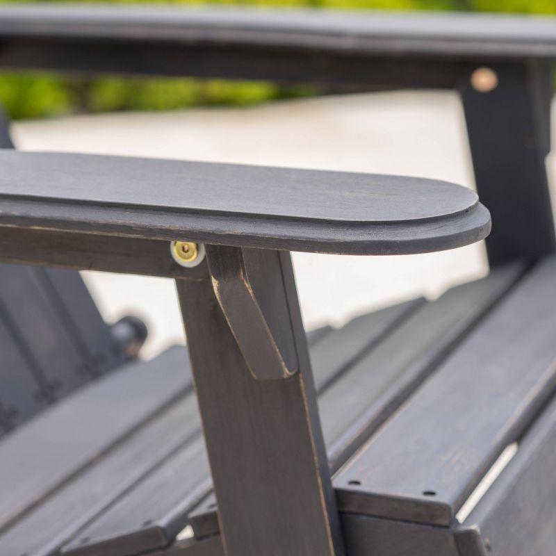 2pk Bellwood Outdoor Acacia Wood Folding Adirondack Chairs Dark Gray - Christopher Knight Home