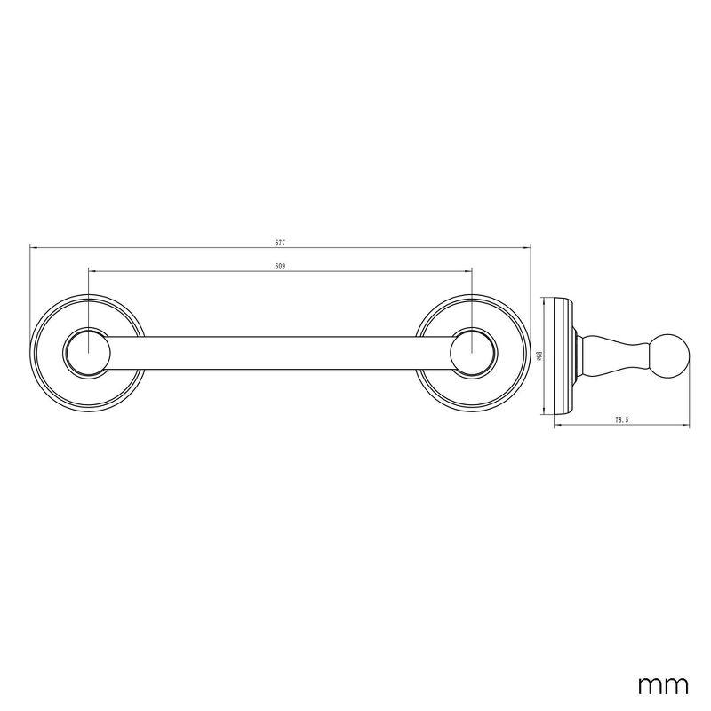 San Martin Towel Bar 24", Polished Chrome