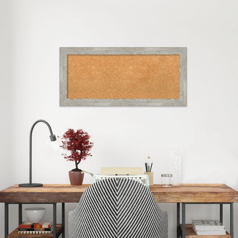 Amanti Art Dove Greywash Narrow Framed Corkboard, Natural Cork