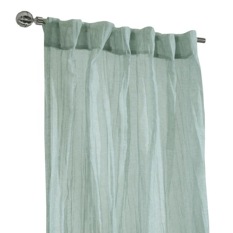 Habitat Paloma Sheer Dual Header Stylish and Function Curtain Panel Pale Thyme