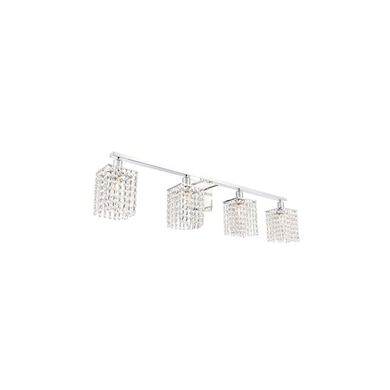 Elegant Lighting Phineas 4 lights bath sconce in black with clear crystals