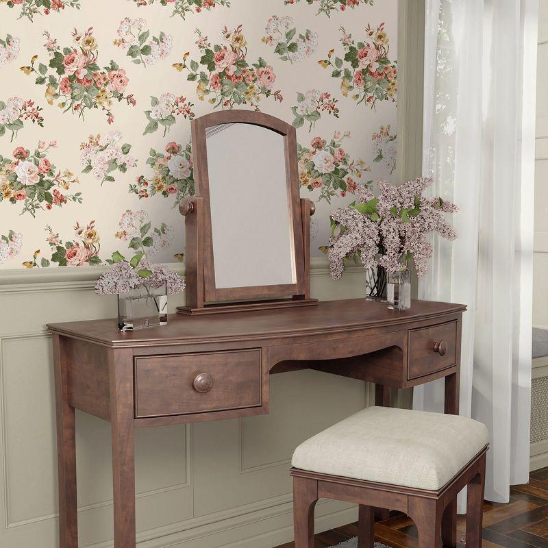 Laura Ashley Rosemore Pale Sable Wallpaper