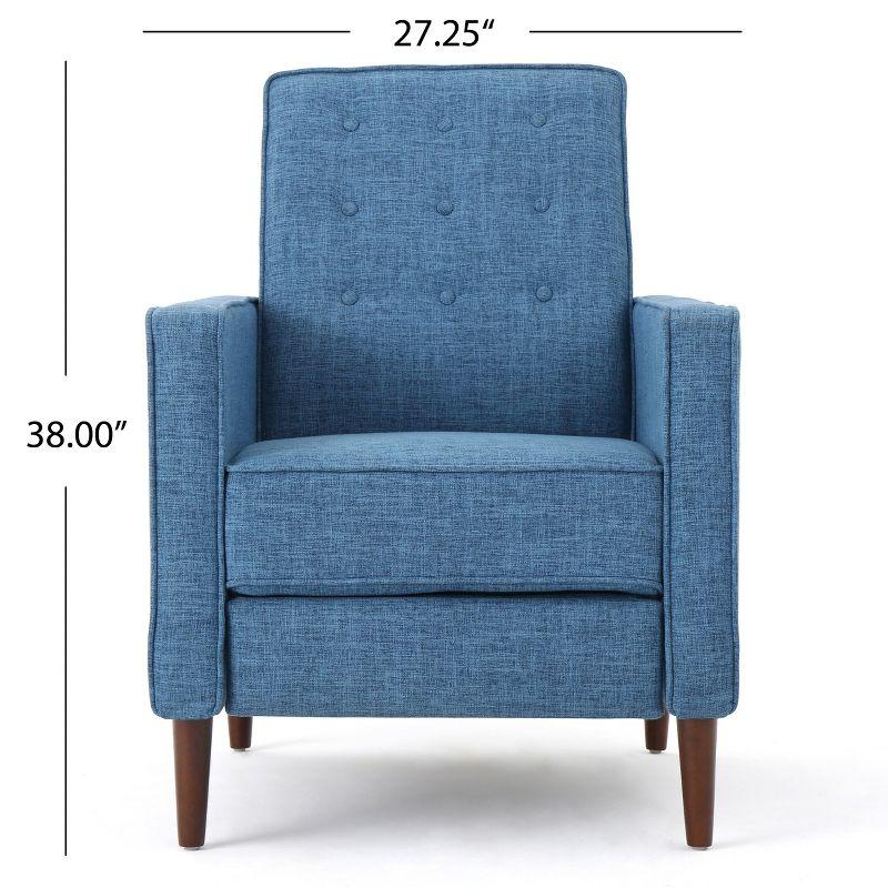 GDFStudio Mason Mid Century Modern Tufted Pushback Recliners (Set of 2), Muted Blue/Fabric