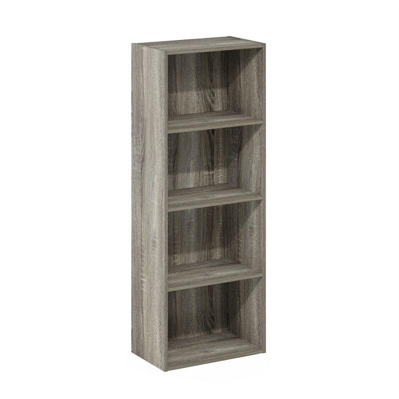 Furinno 4-Tier Open Bookcase 4-Cube Display Cabinet Floor Standing Storage Shelves Bookcase,French Oak