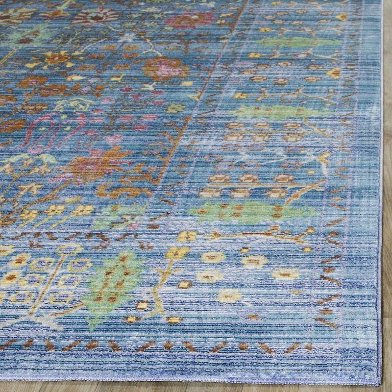 Valencia Blue & Multi Persian Motif 4' x 6' Synthetic Area Rug