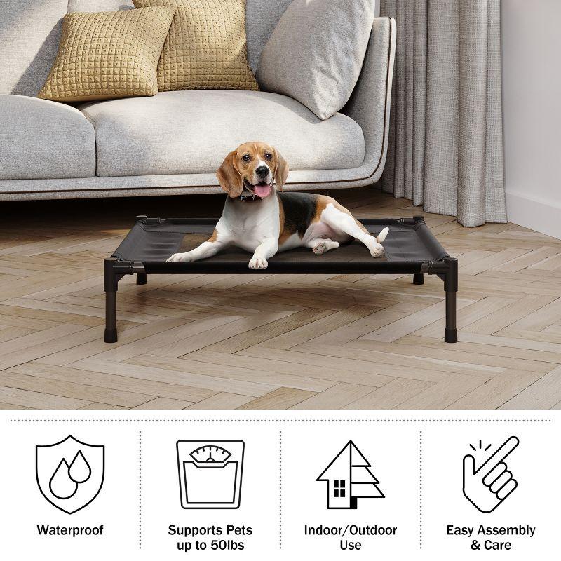 Petmaker PETMAKER 24.5x18.5-Inch Elevated Dog Bed, Black