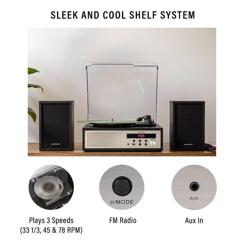 Crosley Sloane Shelf System Vinyl Record Player - Black