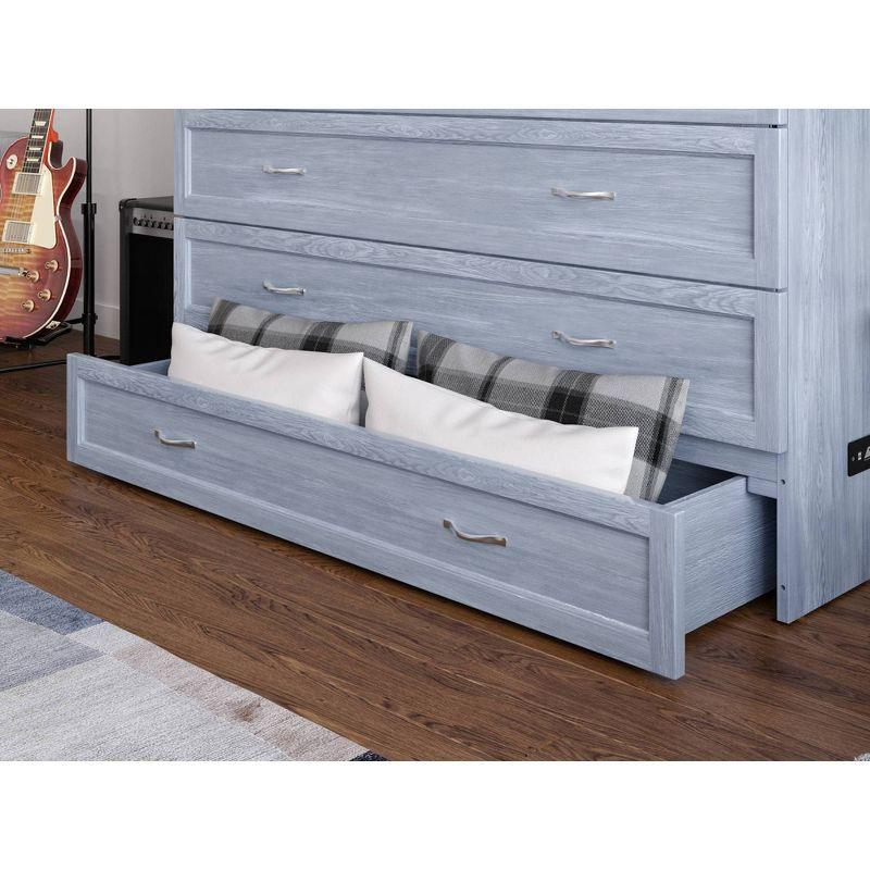 Northfield Driftwood Queen Murphy Bed Chest with Built-in Charger