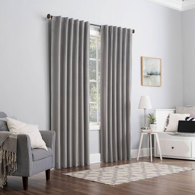 Sun Zero Velvet Noise Reducing Thermal Extreme 100% Blackout Back Tab Curtain Panel