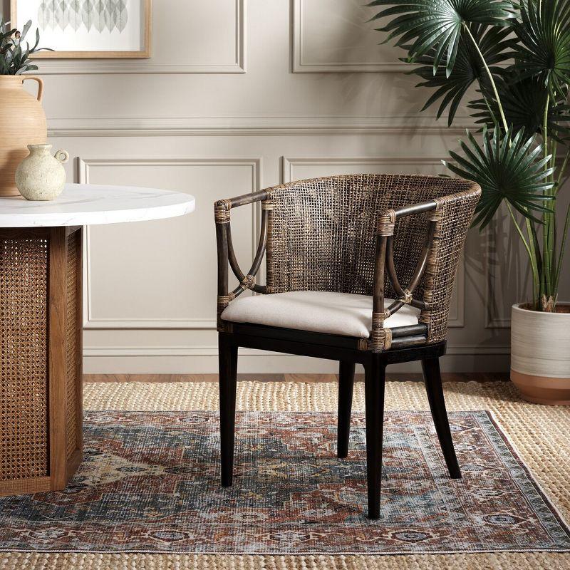 Beningo Arm Chair - SEA4001A - Brown/White - Safavieh