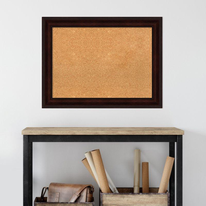 Coffee Bean Brown Framed Natural Cork Bulletin Board