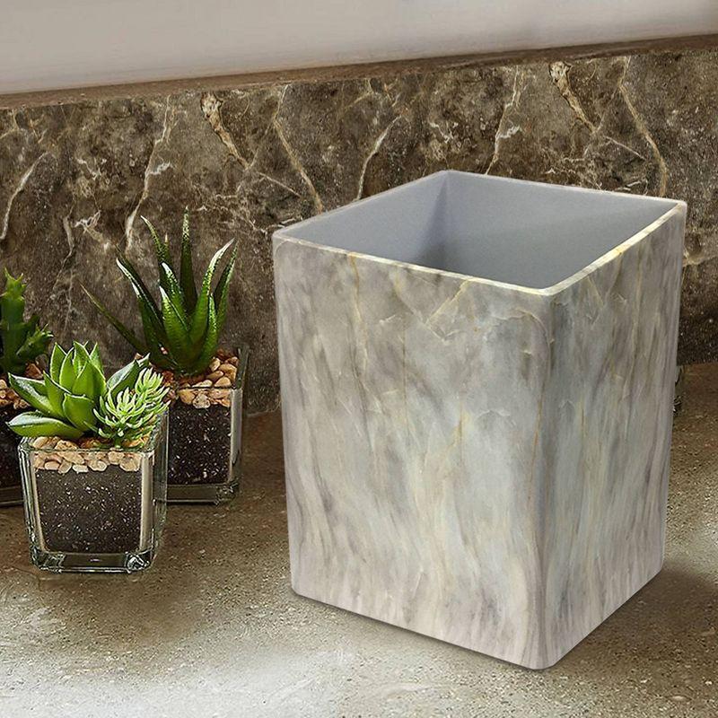 Stone Hedge Resin Decorative Bathroom Wastebasket - Nu Steel