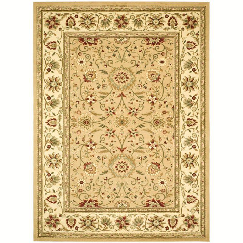 Ivory and Beige Floral Tufted Rectangular Area Rug, 8' x 11'