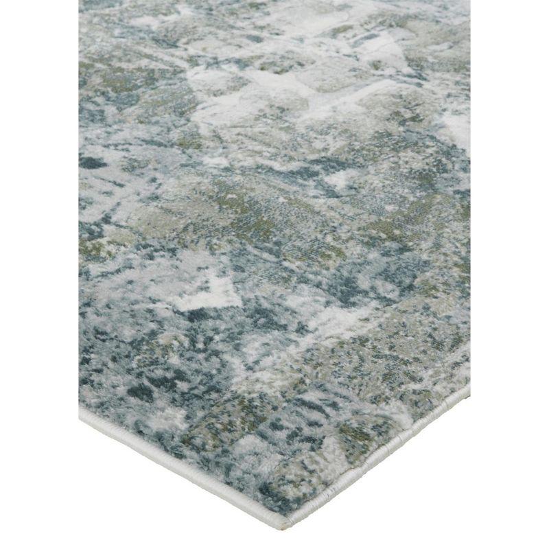 Atwell Transitional Abstract Green/Ivory Area Rug