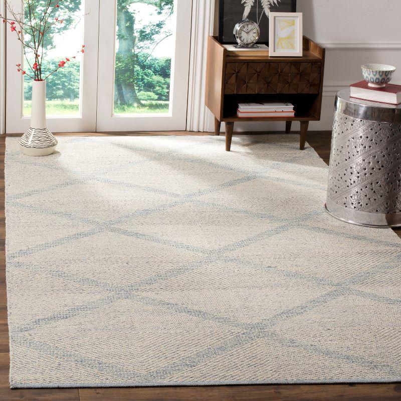 Coastal Essence Light Blue Cotton 6' Square Handwoven Rug