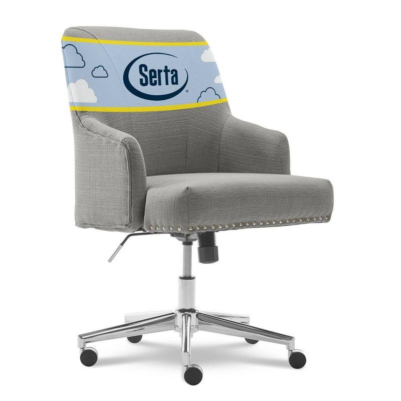 Style Leighton Home Office Chair Medium Gray - Serta: Swivel, Adjustable, Wheeled