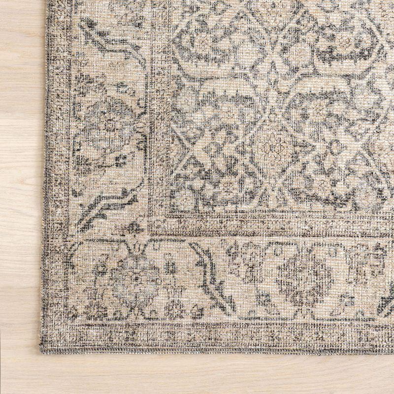 Nuloom Hillstone Collection Calantha Traditional Vintage Medallion Area Rug, 5' x 8', Beige