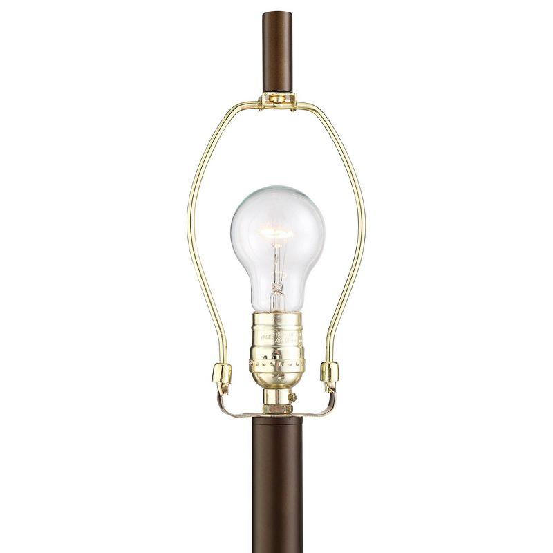 Possini Euro Design Traverse Modern Floor Lamp with LED Gooseneck Reading Light 64" Tall Oil Rubbed Bronze Oatmeal Drum Shade for Living Room Bedroom