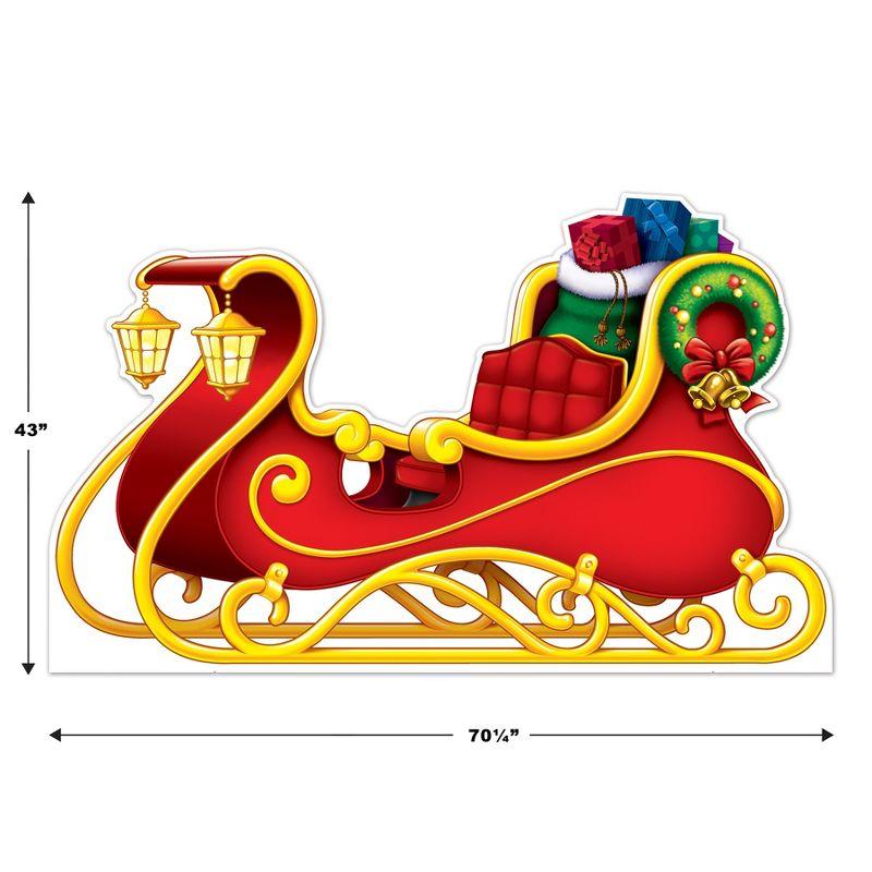 Beistle Santa's Sleigh Stand-Up, 3' 7" x 5' 10", (1/Box) Multicolored