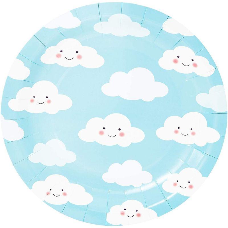 Juvale 144-Piece Serves 24 Cloud Themed Party Supplies - Disposable Plates, Napkins, Cups & Cutlery