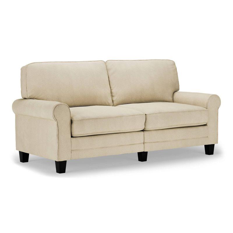 Serta Copenhagen 73" Rolled Arm Sofa, Easy Care Fabric, Soft Pillow Back, Pocket Coil Seat Cushions