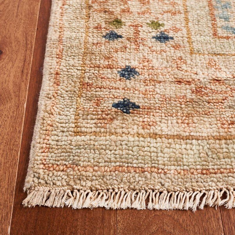 Ivory Hand-Knotted Wool 8' x 10' Rectangular Area Rug