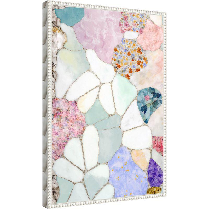 Amanti Art Floral Mosaic by Treechild  Framed Canvas Wall Art