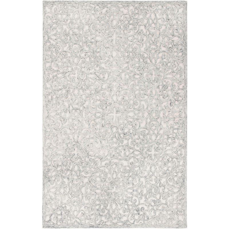 Charcoal & Ivory Hand-Tufted Wool Rug - 5' x 8'