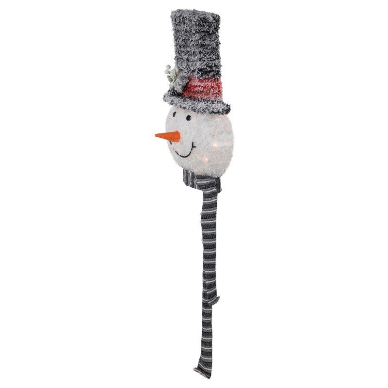 Northlight 25" Lighted Snowman with Black Frosted Top Hat Christmas Tree Topper