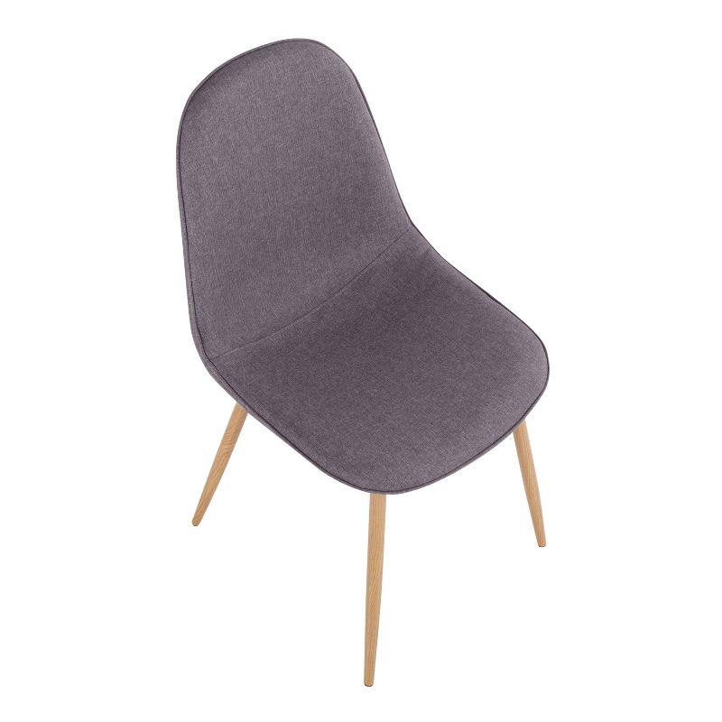 Set of 2 Pebble Metal/Polyester Dining Chairs Natural/Charcoal - LumiSource: Steel Frame, Tapered Legs, Foam Cushion
